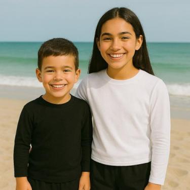 Imagem de Kit c/ 2 Camisetas Térmica Proteção UV Original Segunda Pele Manga Lon