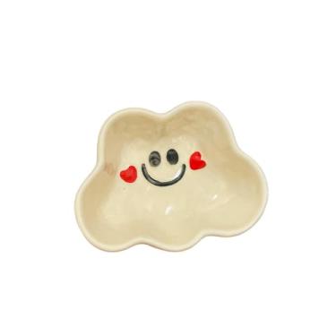 Imagem de Animais de desenho animado em casa prato de fricção personalidade criativa molho de cerâmica vinagre prato nuvens