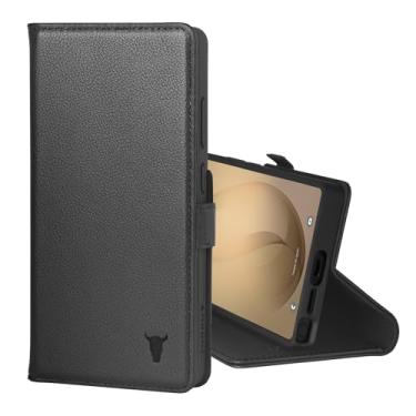 Imagem de TORRO Capa de couro compatível com Samsung Galaxy S26 Ultra 5G 2026 – Capa carteira de couro premium com suporte e compartimentos para cartões (preto)