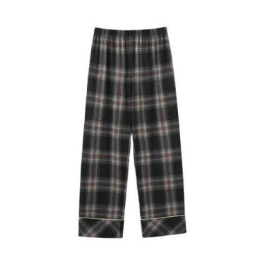 Imagem de Calças De Pijama De Algodão Para Adultos, Estilo Xadrez, Confortáveis 
