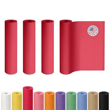 Imagem de Rolo de papel kraft vermelho de 61 x 3048 cm, pacote com 4 - Papel artesanal de qualidade feito nos EUA para embrulhar presentes, artes e artesanato infantil, projetos escolares - 100% reciclado