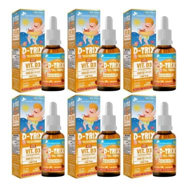 Imagem de Kit 6x D-TRIX (Vitamina D 400 UI/Gota) KIDS 30ml Sabor Morango Flora Nativa-Unissex