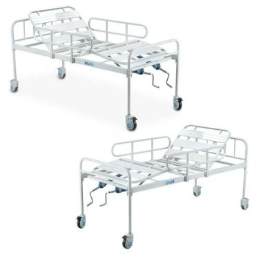 Imagem de Combo Cama Hospitalar DX2 2 Movimentos até 180kg com Rodas e Grades De