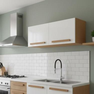 Imagem de Armário Suspenso de Cozinha Aéreo 2 Portas 80cm MDP 12mm Cor:FREIJO / 