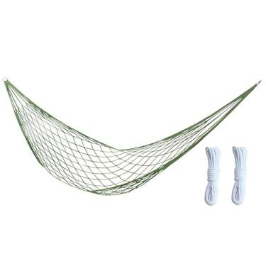 Imagem de oshhni Rede de dormir em nylon telado, rede de nylon com ganchos, de corda telada para praia, caminhadas e camping, B