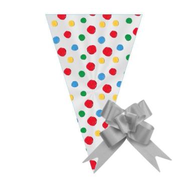 Imagem de 200 Saco Cone para Lembrancinha 18x30cm com Laço - AAZ
