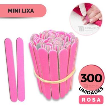 Imagem de 300 Lixas de Unha Mini Descartáveis Manicure Pedicure 8 cm - Monolo, R