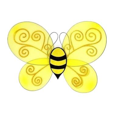 Imagem de YIJU Conjunto de fantasia de abelha com asas para lembrancinhas divertidas de festa, ideal para cosplay, apresentações e bailes de máscaras.