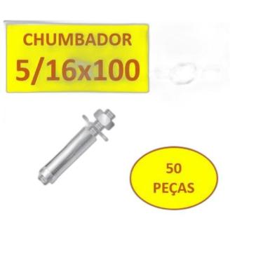 Imagem de Chumbador C/Prisioneiro Cba 5/16 X 100 Ac Zincado 50 Peças