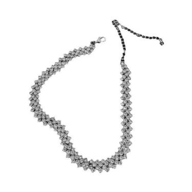 Imagem de Colar Choker Feminino Moderno Com Strass, Corrente De Clavícula De Lux