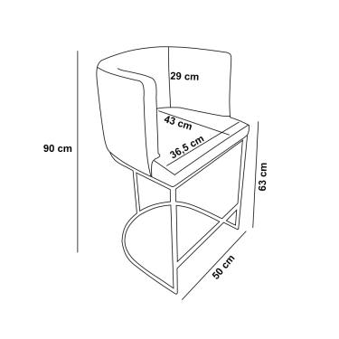 Imagem de Banqueta Paola Sintético PU Verde Base Metálica Dourada D01 - D'Rossi