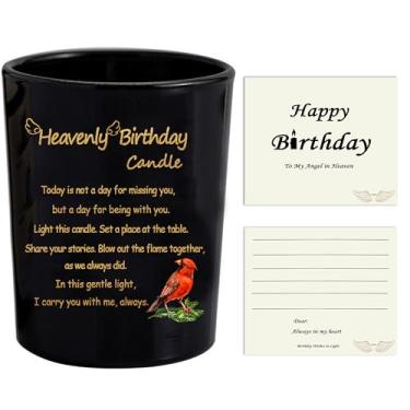 Imagem de Vela de aniversário celestial para entes queridos falecidos, vela de aniversário de luto, presente de simpatia reconfortante, presentes de condolência memorial para mãe, pai, avô, avó, irmã, irmão