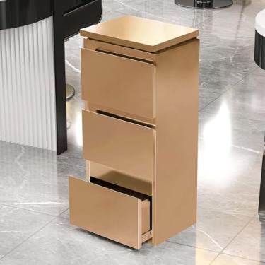 Imagem de Armário de armazenamento de salão de barbeiro de aço inoxidável – estação de estilo de 3 gavetas para cabeleireiros, spa de beleza e organização de ferramentas de tatuagem, armazenamento de