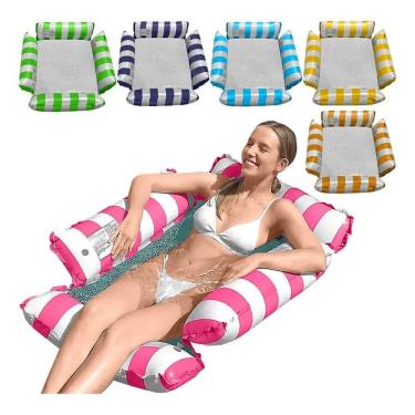 Imagem de Boia Rede Piscina Cama Flutuante Deitado Reclinável Inflá Ro