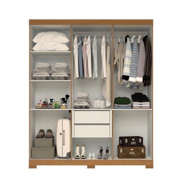 Imagem de Guarda-Roupa Casal Canadá 6 Portas E 2 Gavetas 100% Mdf Linha Mobília Cinamomo/off White