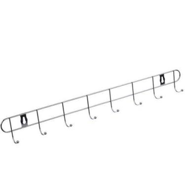 Imagem de Kit 6 Cabideiro De Fixar Porta 8 Ganchos Banheiro Quarto Closet Guarda