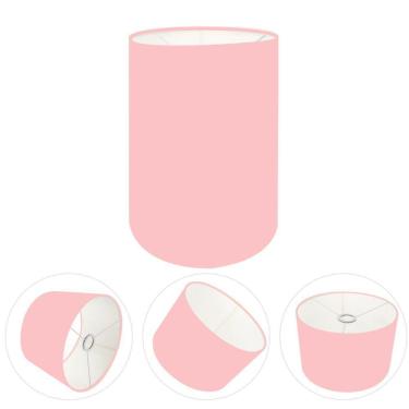 Imagem de Cúpula Abajur E Luminária Cilíndrica Vivare Cp-7004 ø15x25cm - Bocal Nacional Rosa-bebê