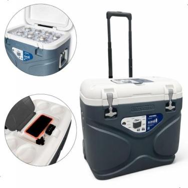 Imagem de Caixa Térmica Cooler Grande 45lts Roda Alça Retrátil Camping - Soprano