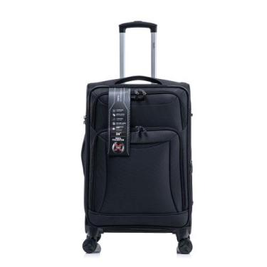 Imagem de Mala Bordo Super Leve Rodas 360 Antifurto Zíper Expansor - Tripx, Pret