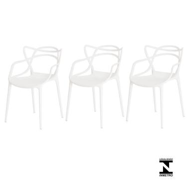 Imagem de Kit 3 Cadeiras Allegra Branca Sala Cozinha Jantar