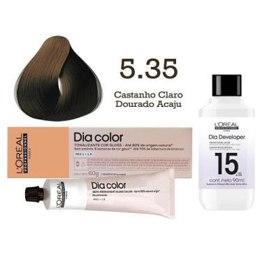 Imagem de Tonalizante Dia Color 5.35 Castanho Claro Dourado Acaju + Emulsão Reve