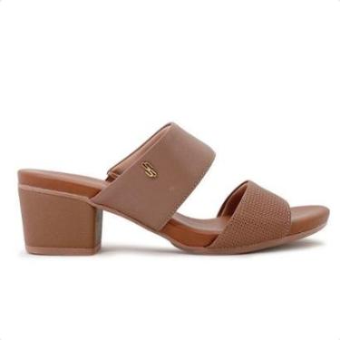 Imagem de Tamanco Usaflex Salto Bloco Tira Texturizada Feminino-Feminino