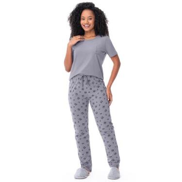 Imagem de Pijama Blusa Manga Curta e Calça Estampa Urso - Zee Rucci, GG