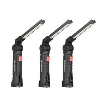 Imagem de Lanterna LED COB Portátil Recarregável Com USB, Lâmpada Magnética Susp