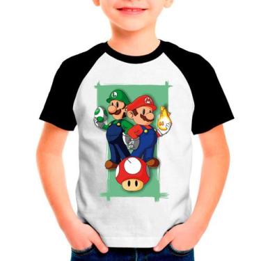 Imagem de Camiseta SUPER MARIO BROS LUIGI Games Jogos Moda Infantil Roupa Crianç