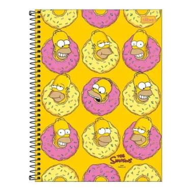 Imagem de Caderno Espiral Universitário Simpsons Donuts Homer 16 Matérias - Tilibra