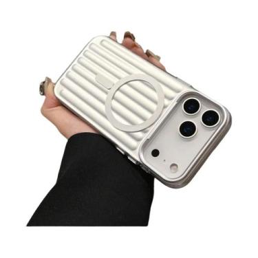 Imagem de Capa De Carregamento Sem Fio Magsafe Fosca De Luxo Com Padrão Ondulado