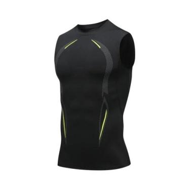Imagem de Camiseta Sem Mangas De Compressão De Secagem Rápida Para Homens, Ideal