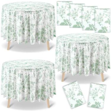 Imagem de Toalha de Mesa Ganeen 213x213 cm Floral Verde 12 Unidades