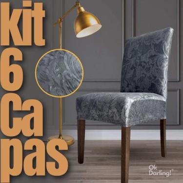 Imagem de Kit 6 Capas de Cadeira Linha Premium Mexicana - Cinza - OK Darling