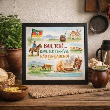 Imagem de Quadro Rio Grande do Sul Amor Gaúcho 33x33 Mold Preta Vidro - Quadros 