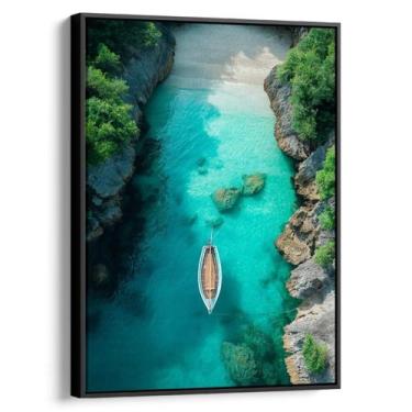 Imagem de Quadro Mar Azul Além do Portal Florido - Mioquadros, 200x130 cm, Preto