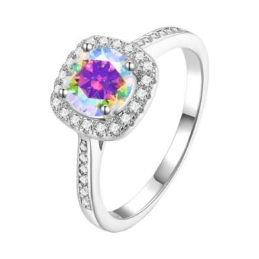 Imagem de Anel De Diamante Moissanite Colorido De 1 Quilate Para Mulheres Em Pra