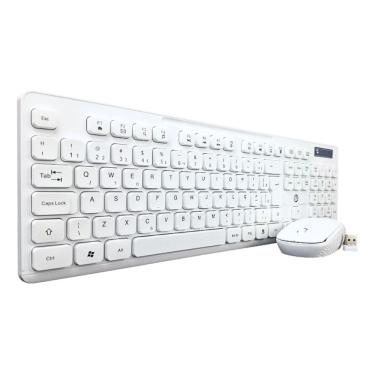 Imagem de Kit De Teclado E Mouse S/fio Wireless Branco Abnt2