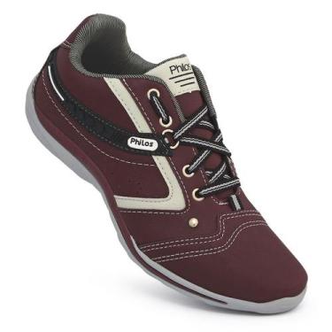 Imagem de Tênis Sapatenis Masculino Philos West Social Casual, Bordô, 42, Mascul