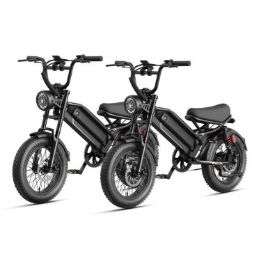 Imagem de Kit com 2 bicicletas elétricas Jasion YR16 preto stealth, pneus 16x4, motor até 2000W,...