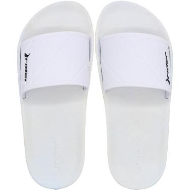 Imagem de Chinelo Slide Rider Street Solado Macio Gáspea Masculino, Branco, 43/4