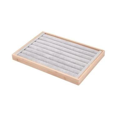 Imagem de Bandeja De Exibição Para Joias E Brincos De Madeira Multicolorida Com 