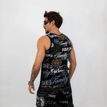 Imagem de Regata Cyclone Dif Full Gothic Letters, Preto, Cinza, G