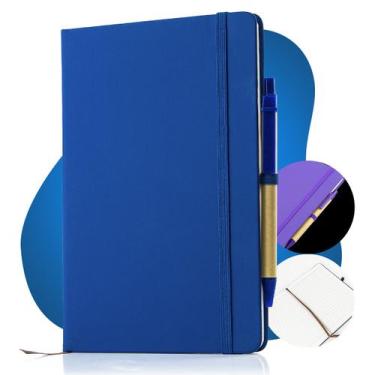 Imagem de Caderno Tipo Moleskine Pautado Executiva C/ Marca Páginas A5 - Hxt, Az