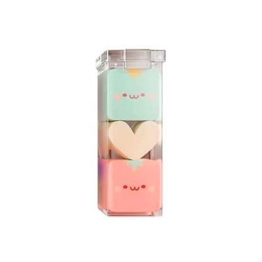 Imagem de Borracha Cis Fantasia Mini Cubinhos Estampa 4 com Potinho Prático em Formato de Cubinho Caixa com 3 Unidades