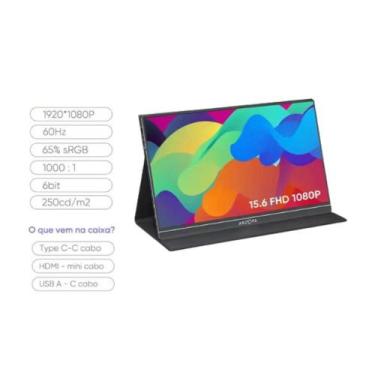 Imagem de Monitor Gamer Arzopa S1 Table 15.6 Ips Full Hd Preto, 127/220V, Preto