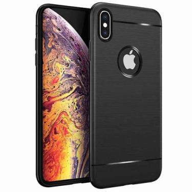 Imagem de Capinha Iphone XS MAX - Capa Compatível Iphone XS Max TPU Preto Escova
