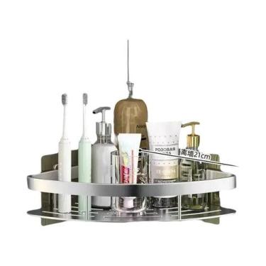 Imagem de Prateleira De Banheiro Em Liga De Alumínio Sem Furos, Suporte De Canto