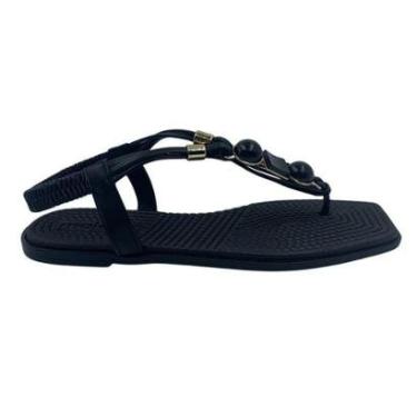 Imagem de Sandália Rasteira Moleca Calce Fácil Preta 5558106 - Preto 40-Feminino