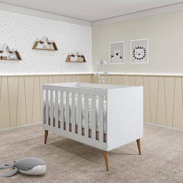 Imagem de Berço Mini Cama Móveis Estrela Ternura - Branco Acetinado